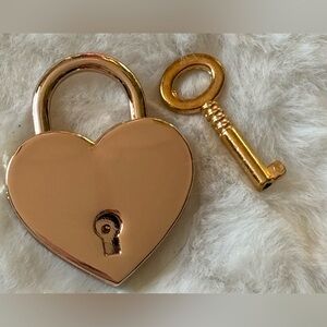 Stainless steel, gold plated, heart lock and key brand new